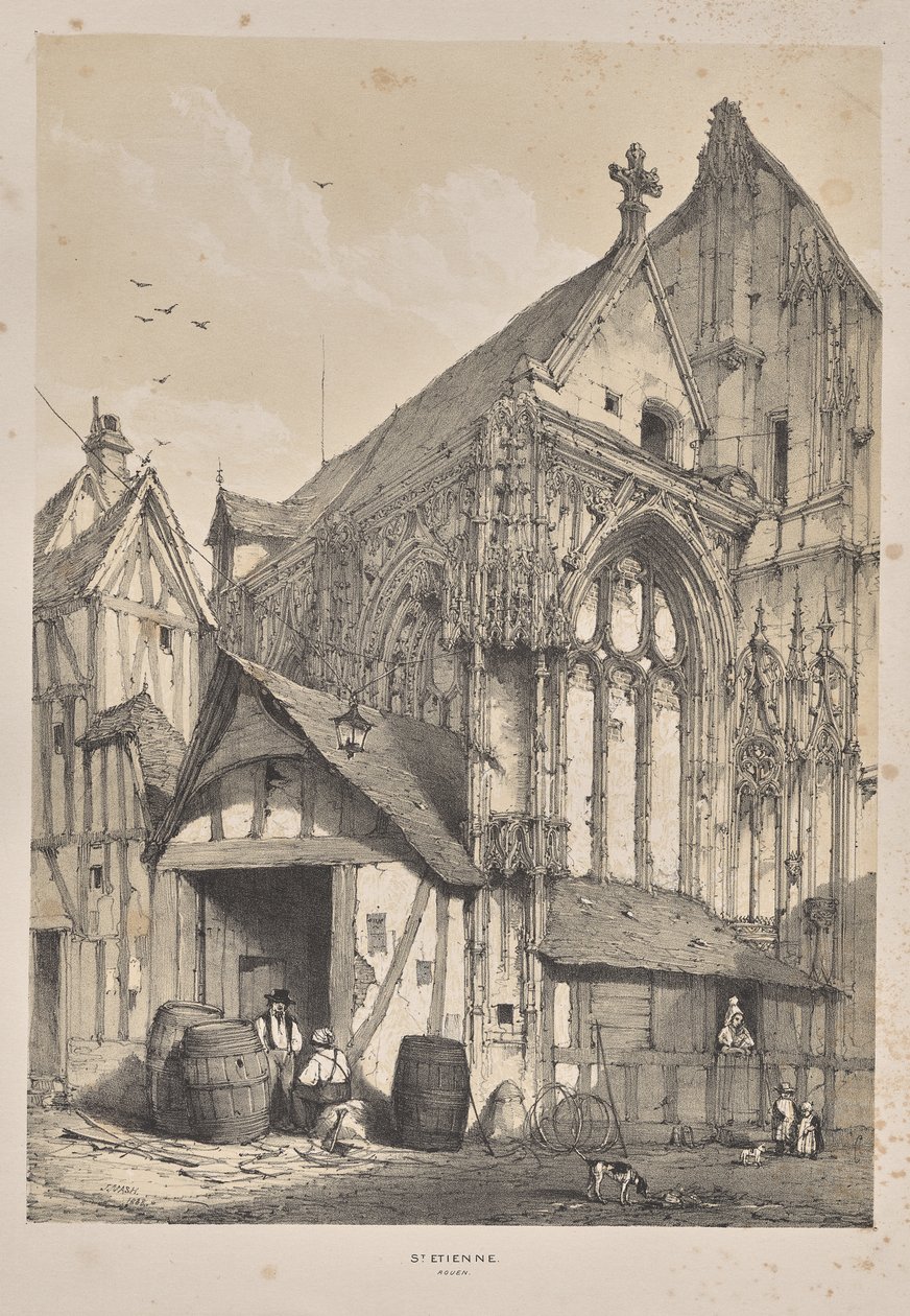 Architecture of the Middle Ages: St. Etienne, Rouen by Joseph Nash
