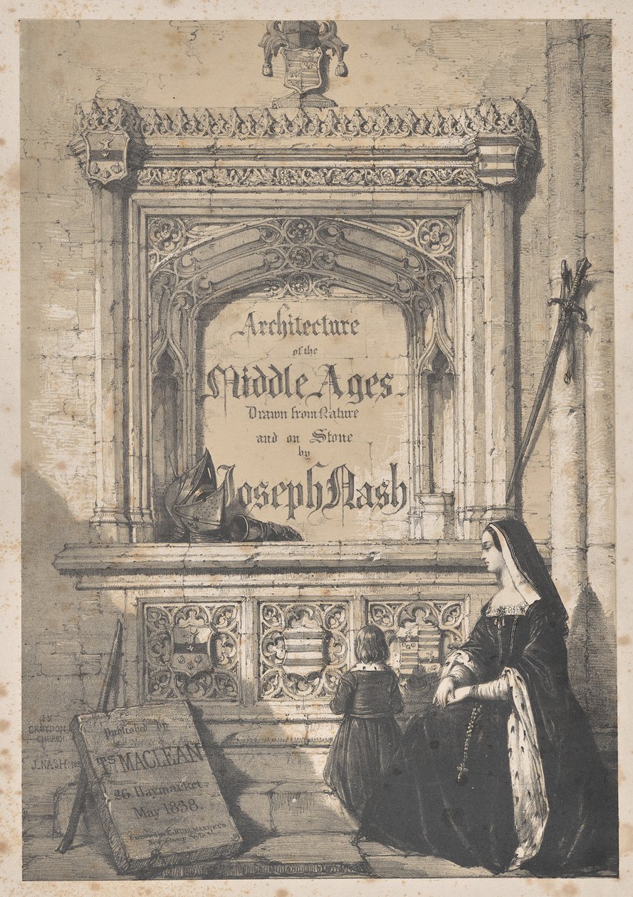 Architecture of the Middle Ages: Title Page - In Croyden Church by Joseph Nash