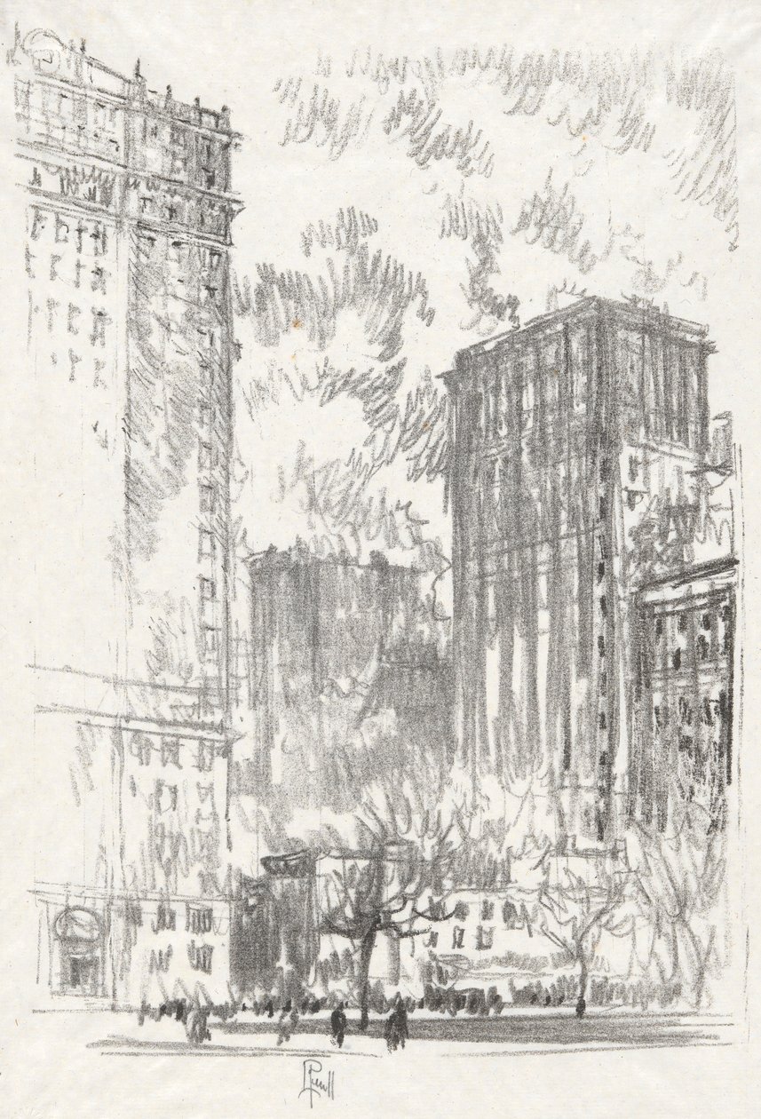 Battery Park, No. 1 in Iconophile Club Collection by Joseph Pennell