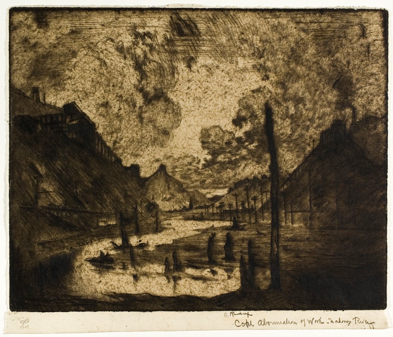 Coal—Abomination of Work, Mahanoy River by Joseph Pennell