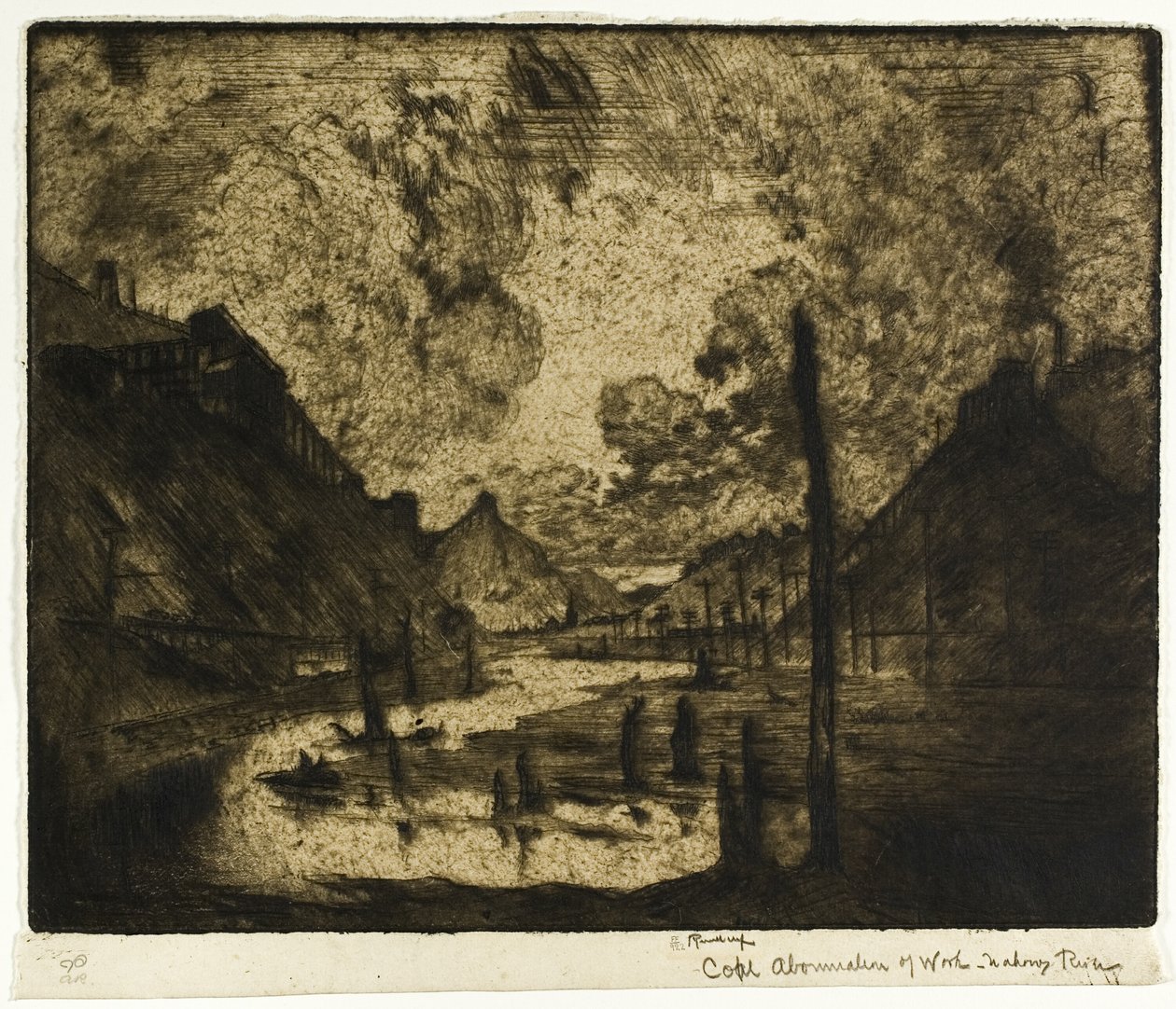 Coal—Abomination of Work, Mahanoy River by Joseph Pennell