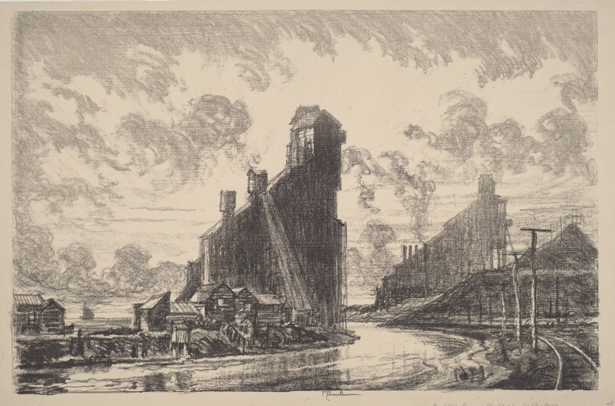 Coal Breaker on the River by Joseph Pennell