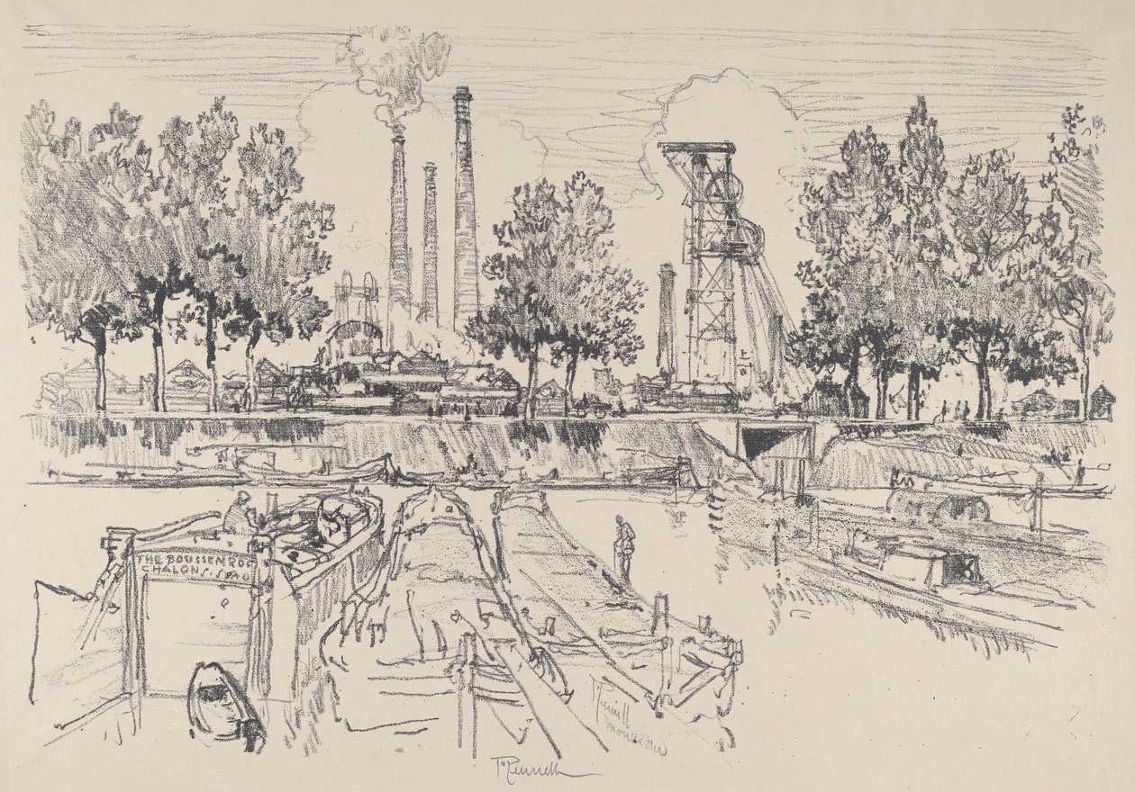 Coal Mines, Monceau, France by Joseph Pennell