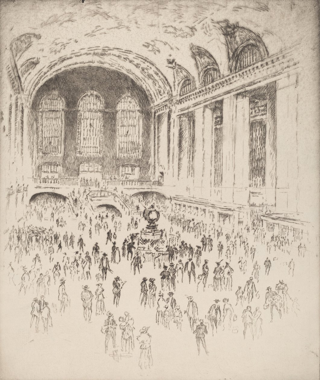 Concourse, Grand Central, New York, 1919 by Joseph Pennell
