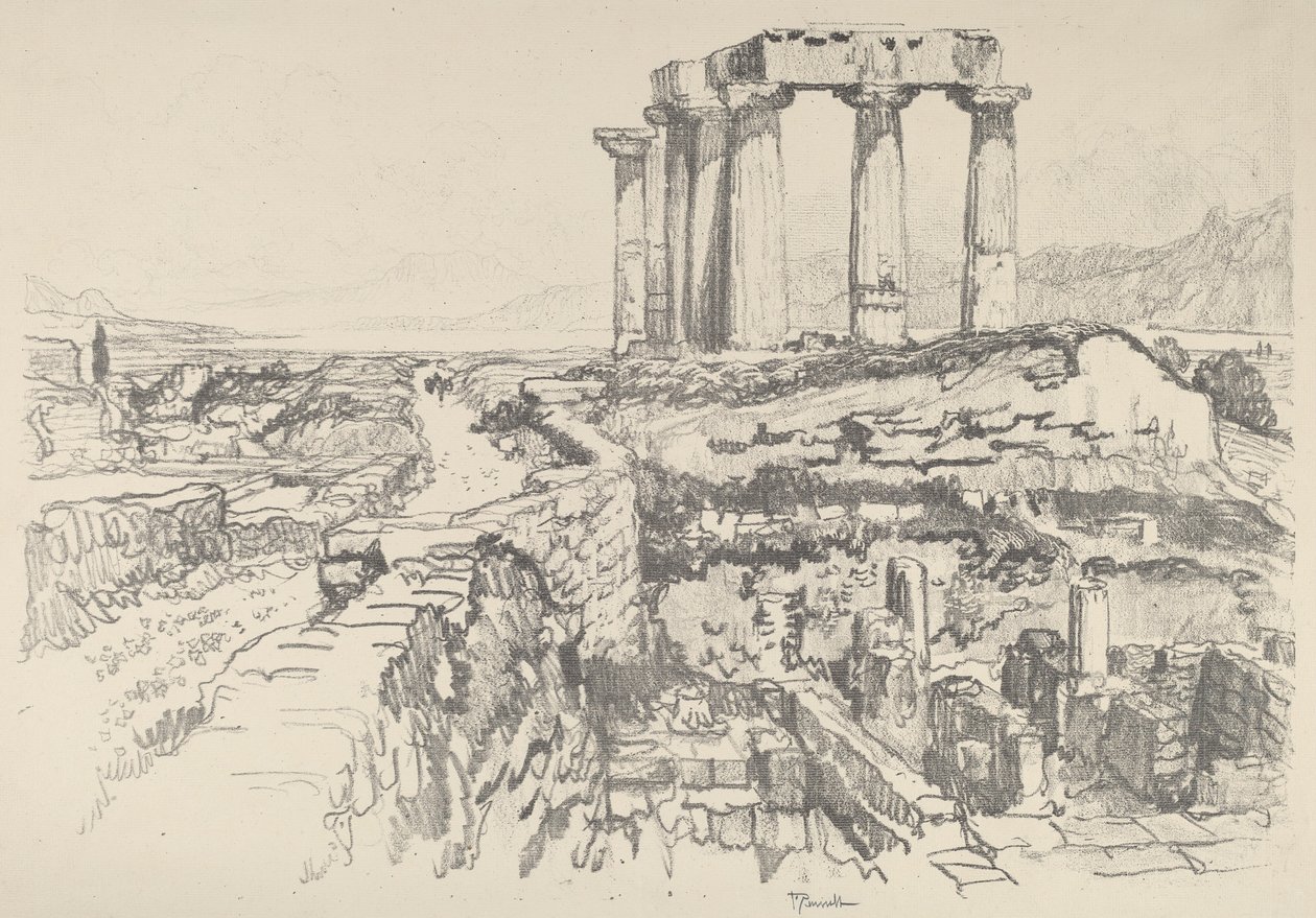 Corinth, Towards the Gulf by Joseph Pennell