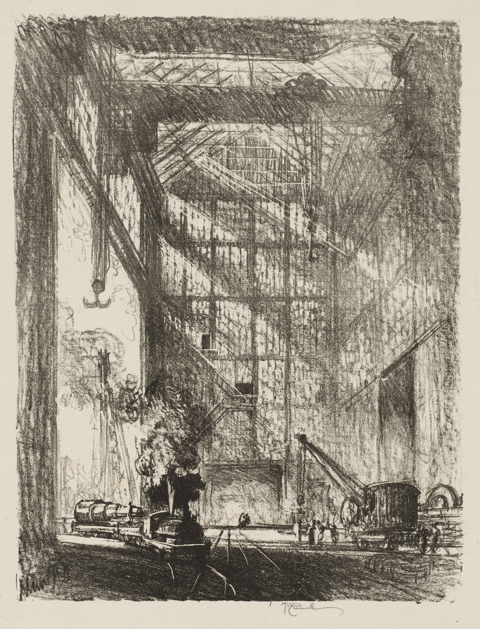 English War Work: Bringing in the Gun by Joseph Pennell