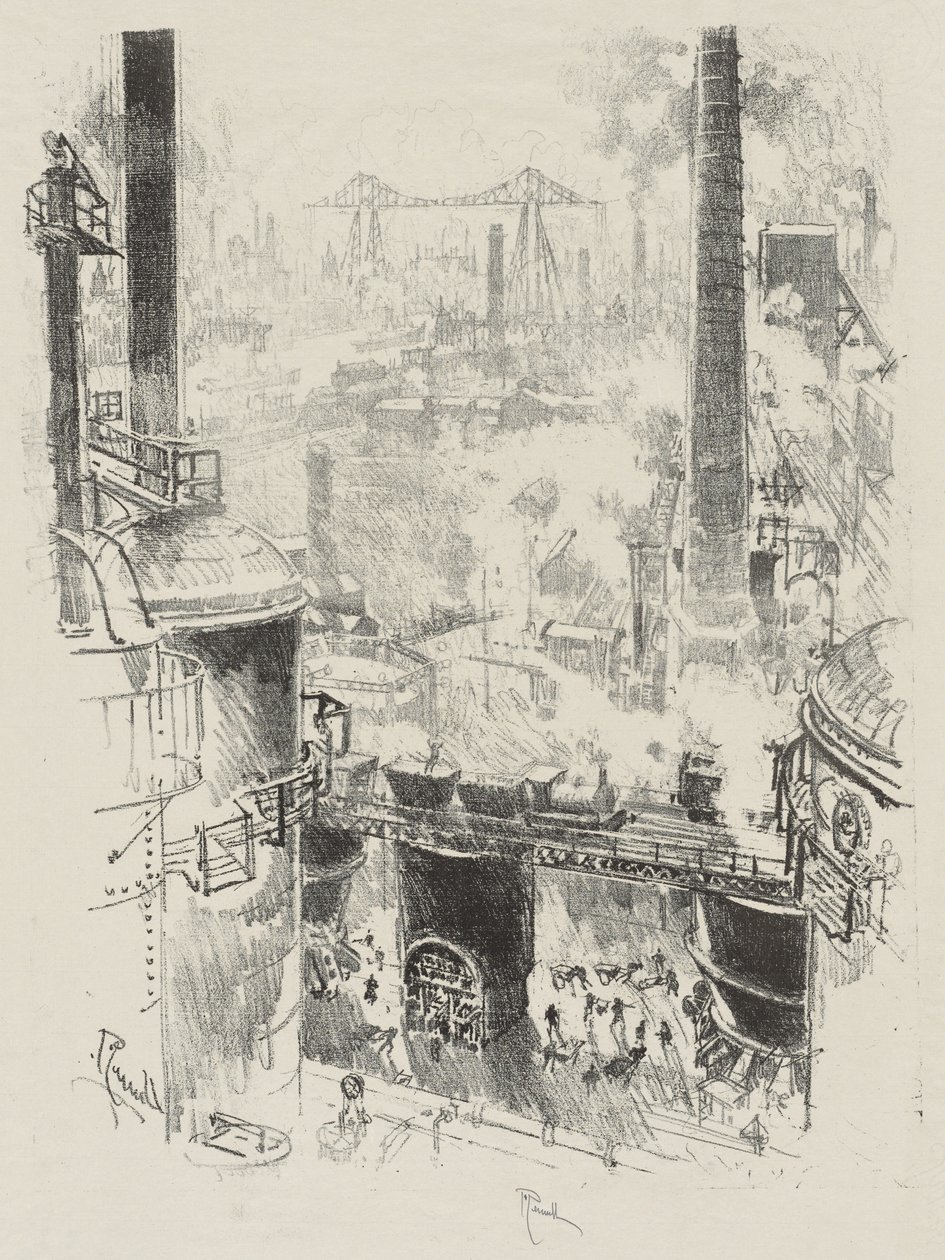 English War Work: From the Tops of the Furnaces by Joseph Pennell