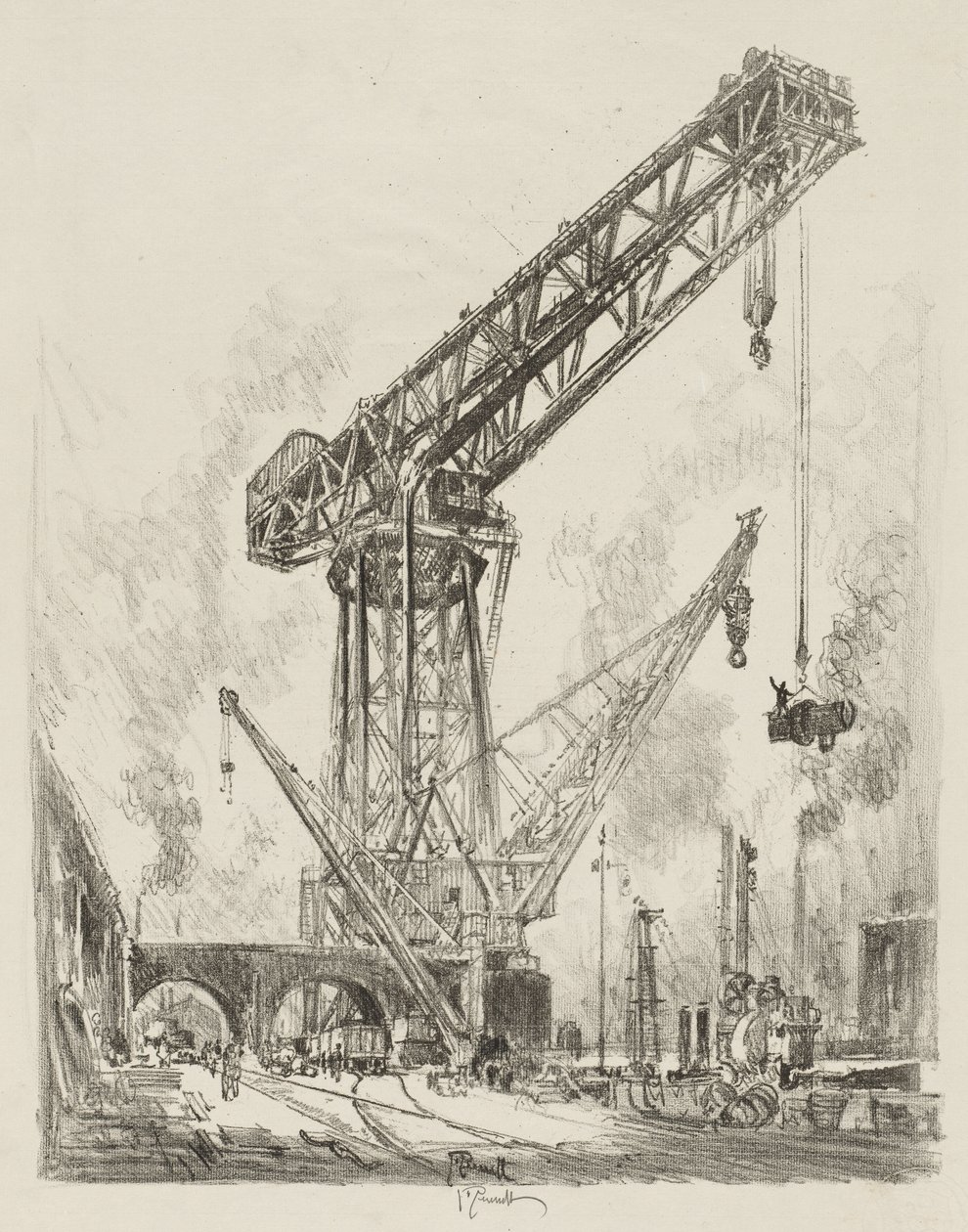 English War Work: Made in Germany, The Great Crane by Joseph Pennell