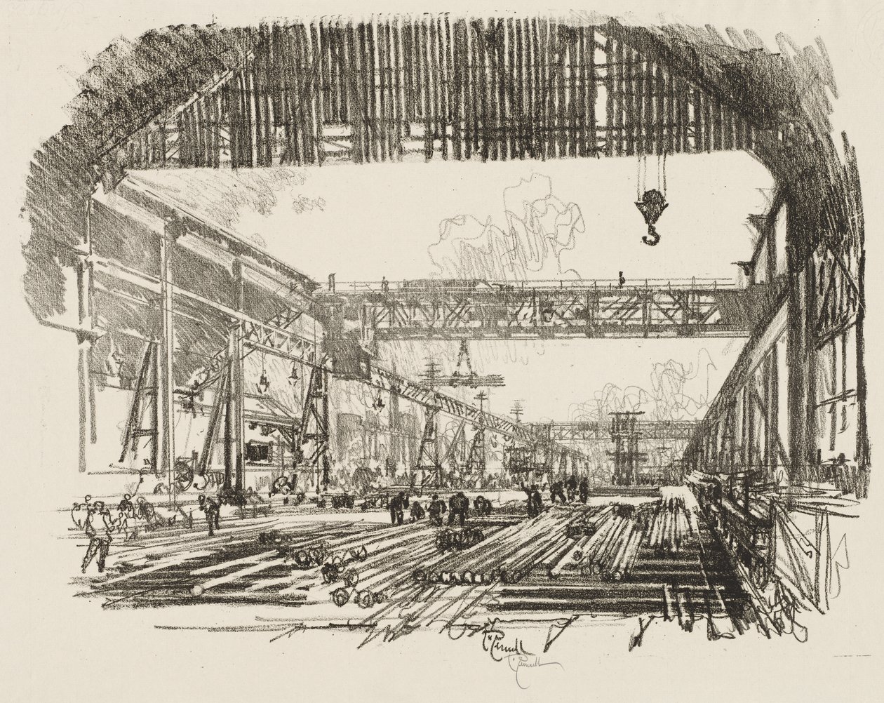 English War Work: Steel Bars for Shells by Joseph Pennell