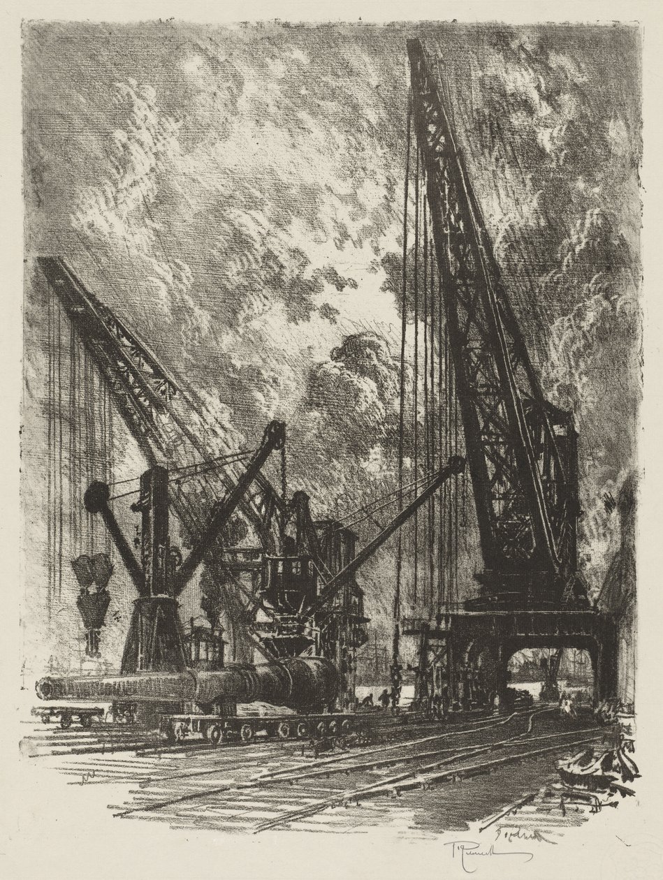 English War Work: Taking the Big Gun Away by Joseph Pennell