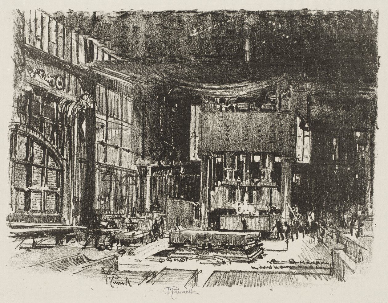 English War Work: The Acolytes Preparing the Altar of the War God by Joseph Pennell