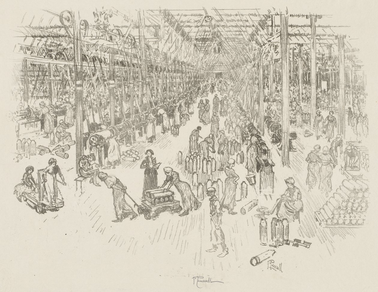 English War Work: The Bay of the Thousand Girls by Joseph Pennell