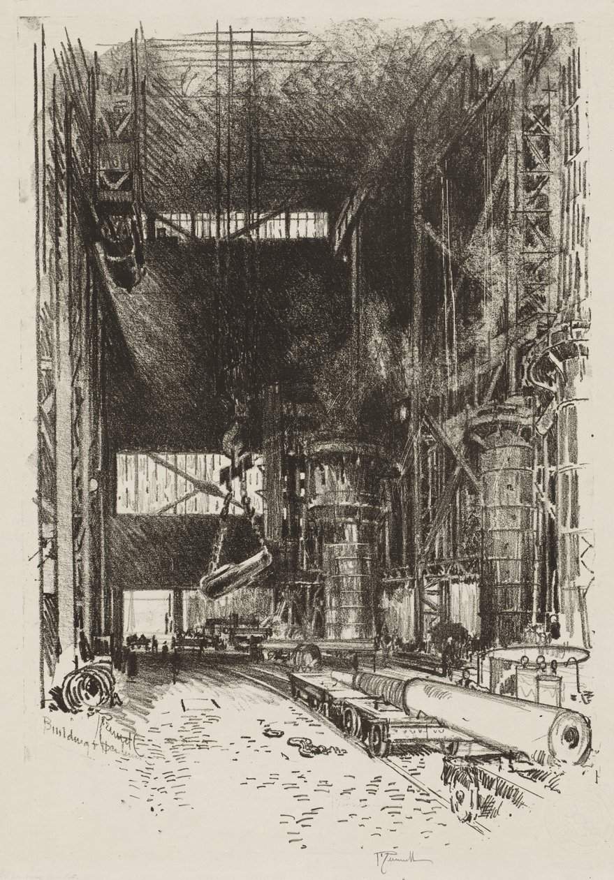 English War Work: The New Gun Pit by Joseph Pennell
