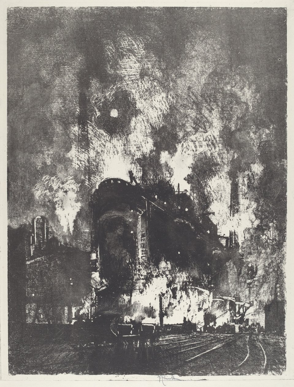 Furnaces at Night by Joseph Pennell