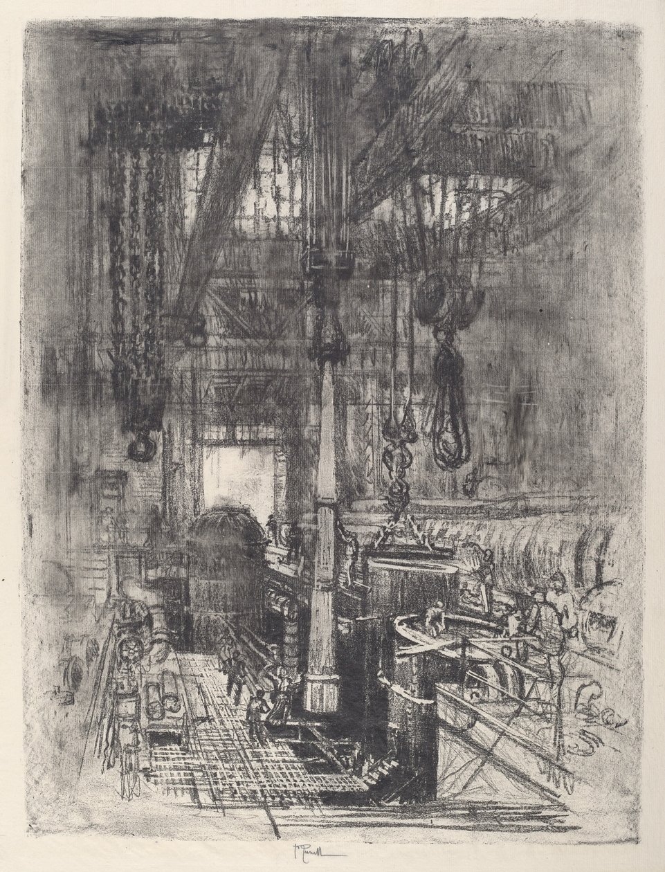 Gun Pit, No.II, 1917 by Joseph Pennell
