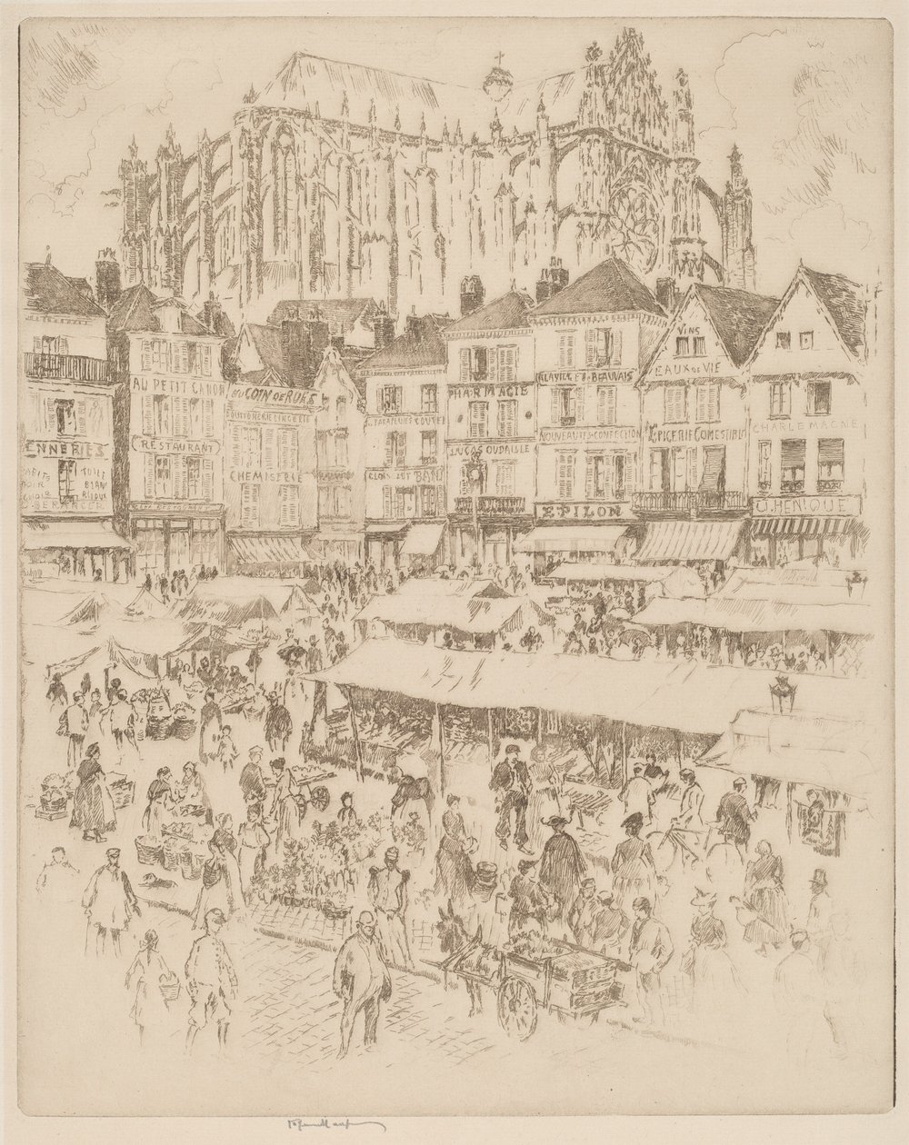 La Place, Beauvais by Joseph Pennell