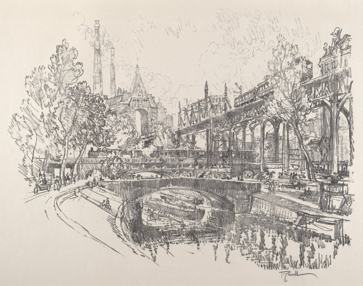 Landwehr Canal, Berlin by Joseph Pennell