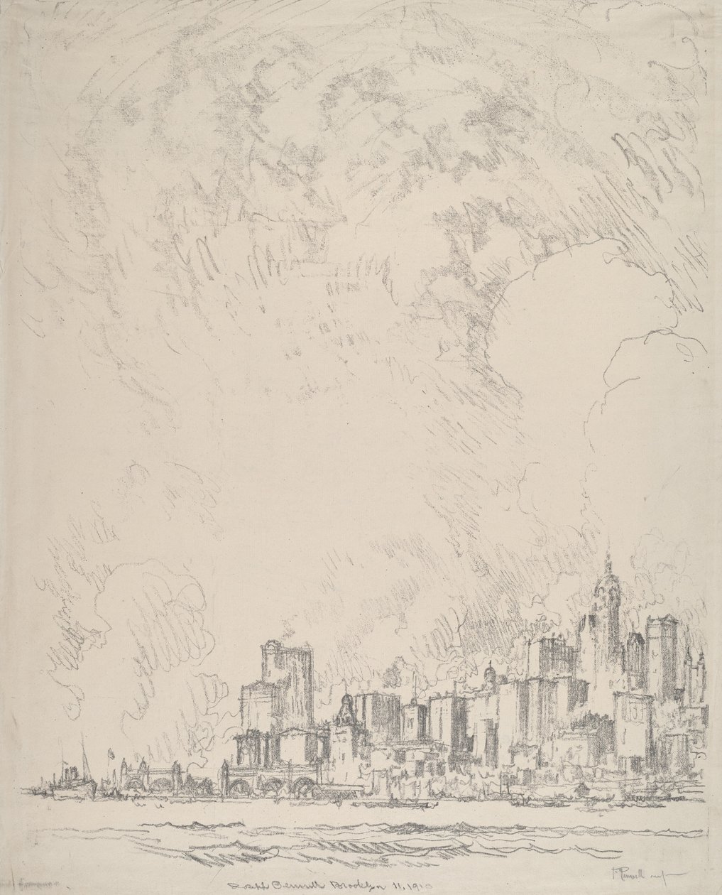 New York from Brooklyn by Joseph Pennell