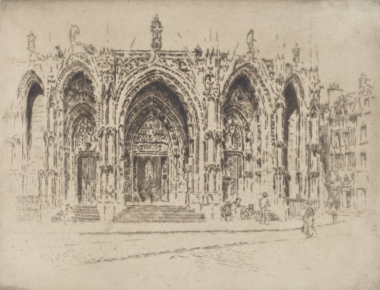 Porch of San Maclou, Rouen, 1907 by Joseph Pennell