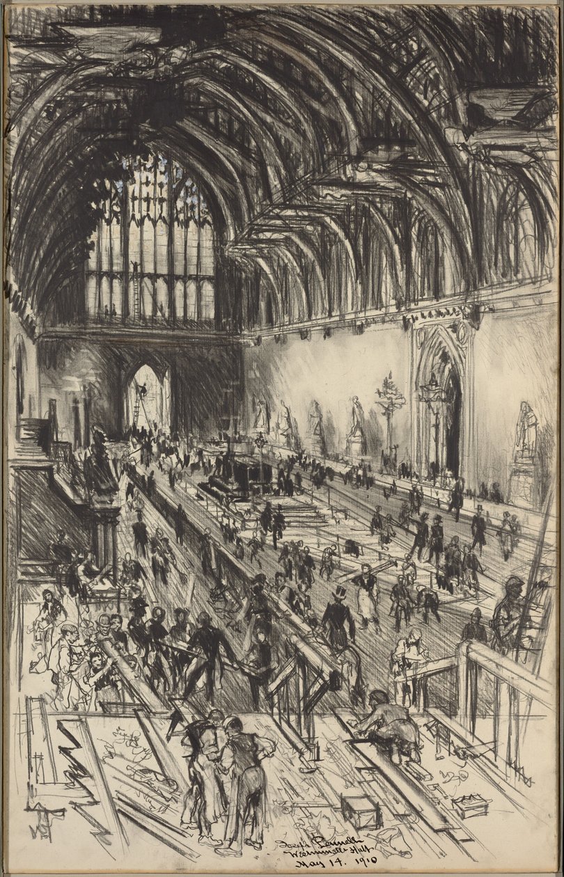 Preparations for the Lying in State of Edward VII by Joseph Pennell