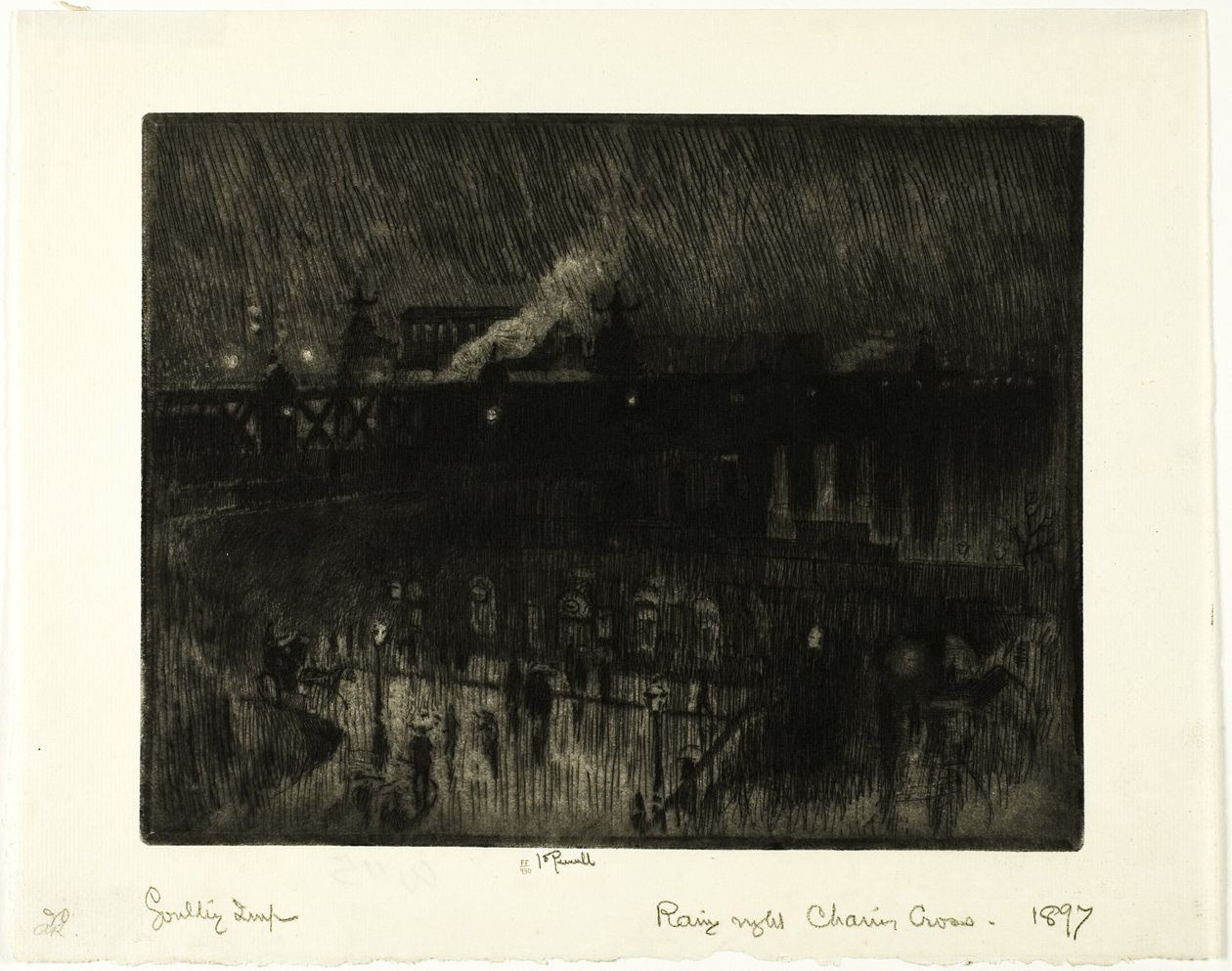 Rainy Night, Charing Cross Station by Joseph Pennell