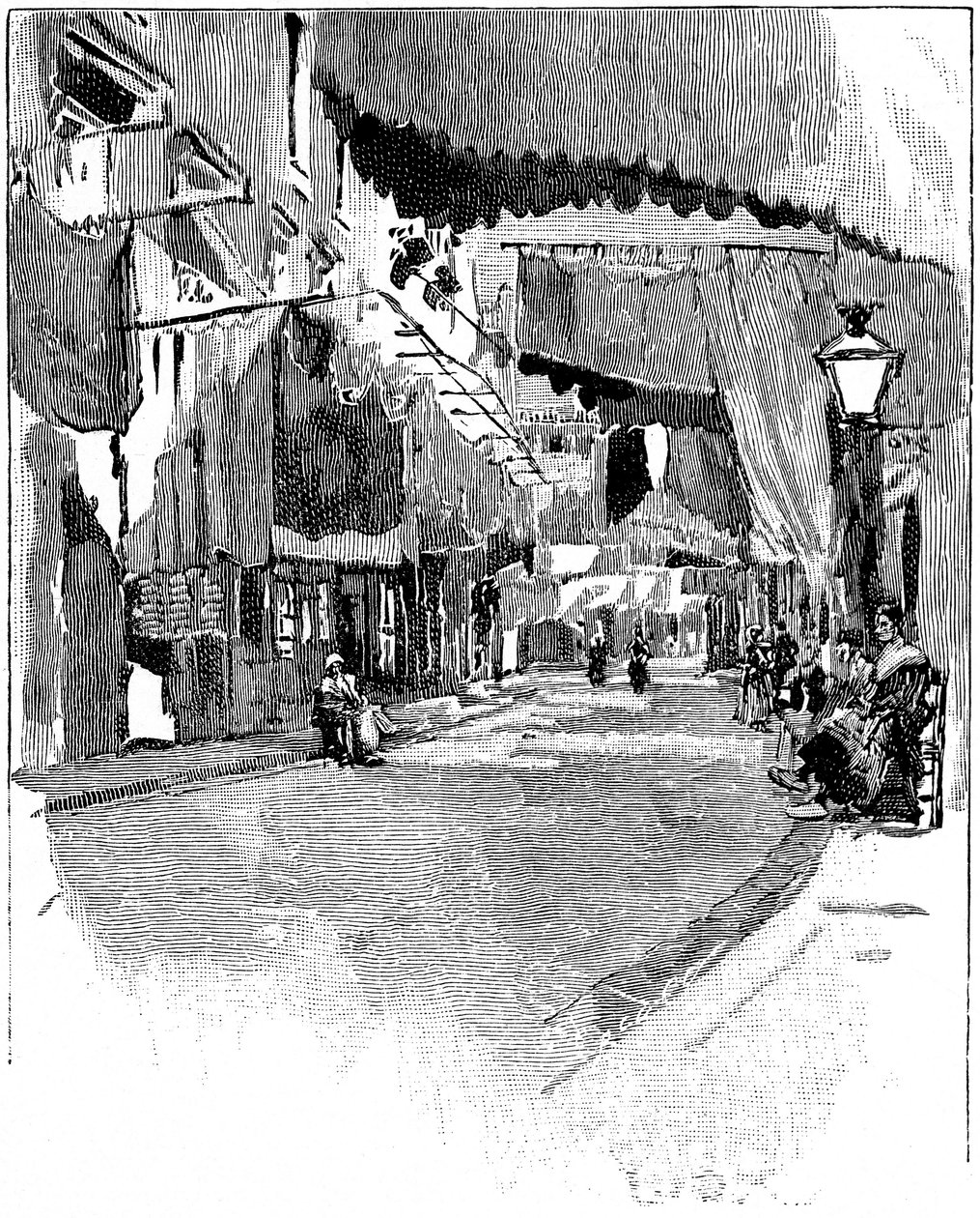 Rue de Beaucaire. Engraving by Joseph Pennell 1888 by Joseph Pennell