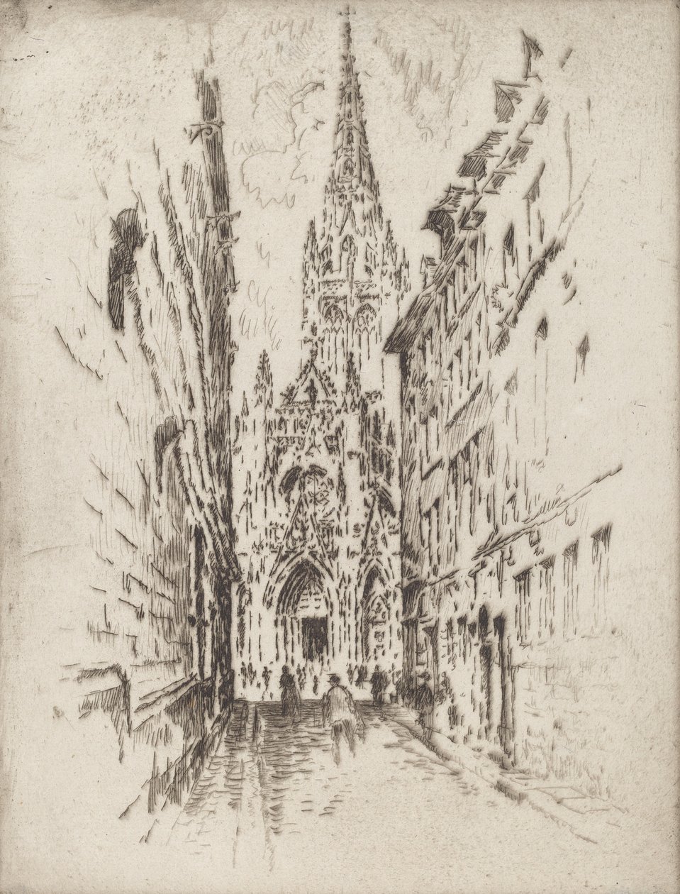 San Maclou, Rouen, 1907 by Joseph Pennell