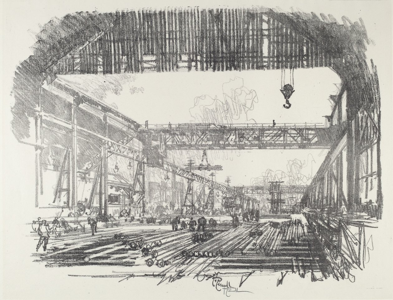 Steel Bars for Shells by Joseph Pennell: Fine art print