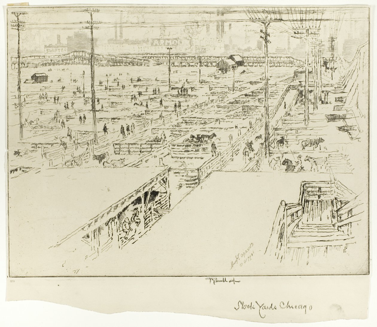 Stock Yards, Chicago by Joseph Pennell