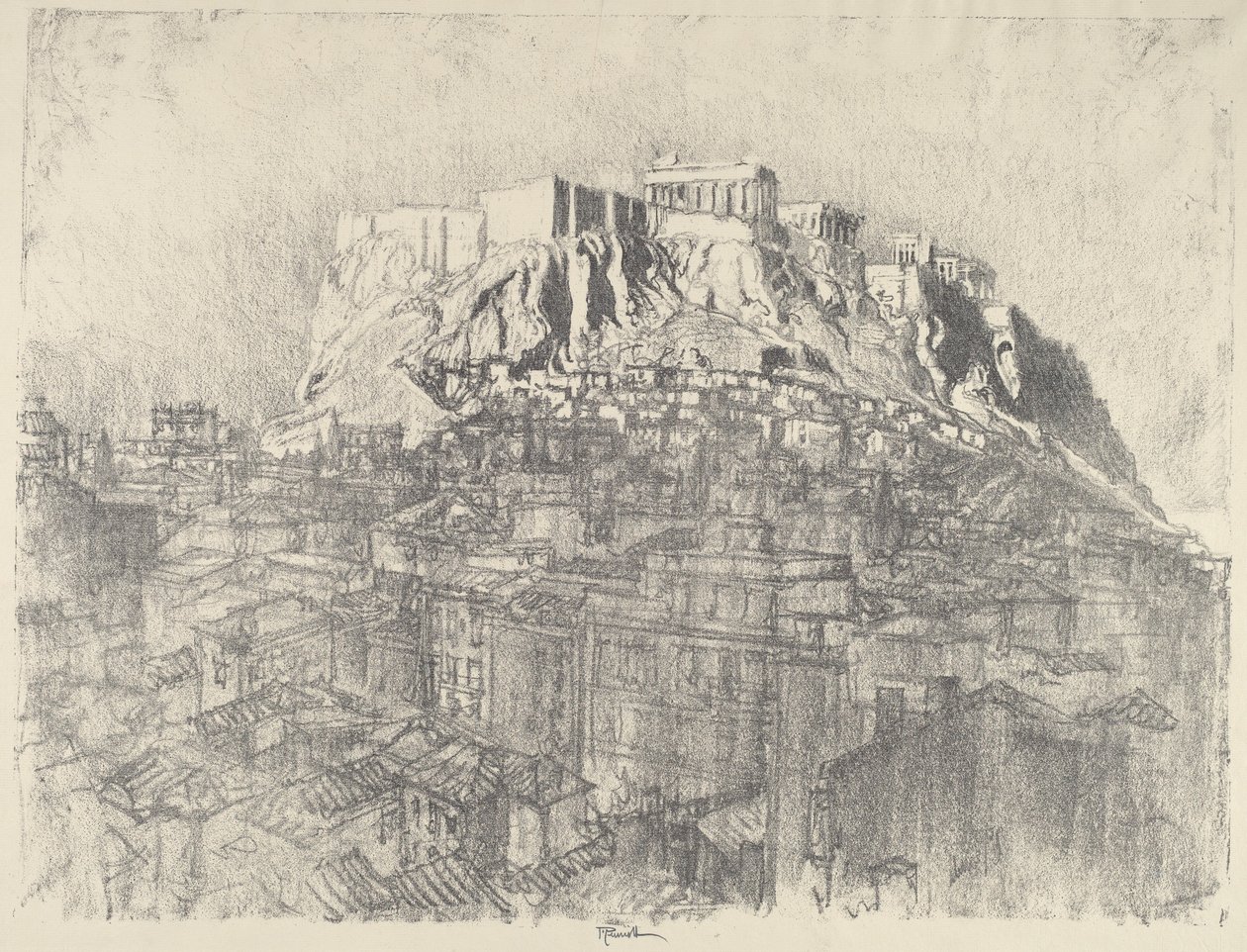 Sunrise Over the Acropolis by Joseph Pennell