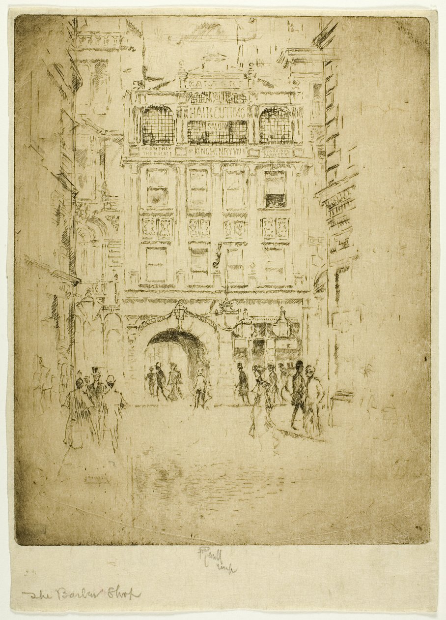 The Barber Shop by Joseph Pennell