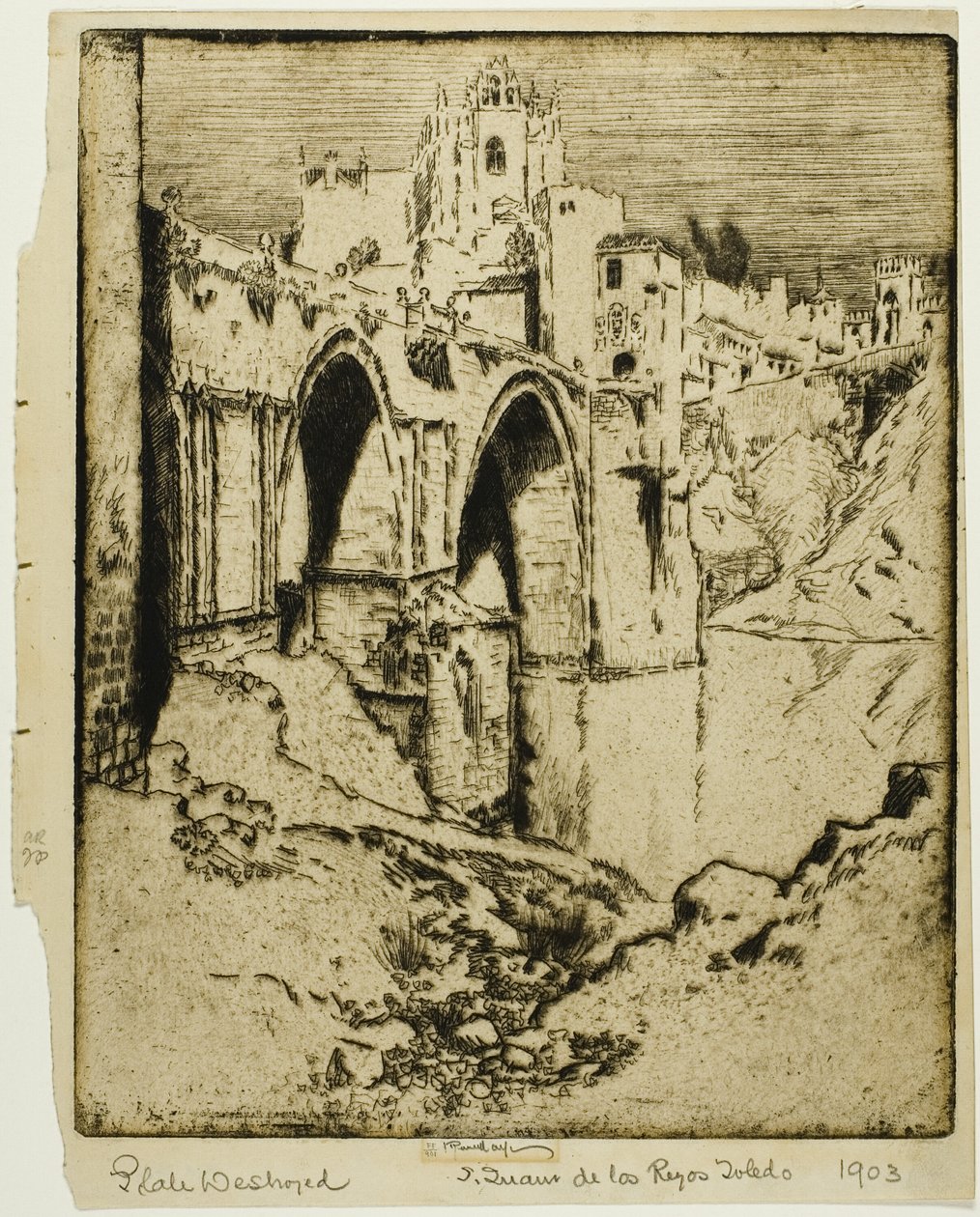 The Bridge of San Juan de los Reyes, Toledo by Joseph Pennell