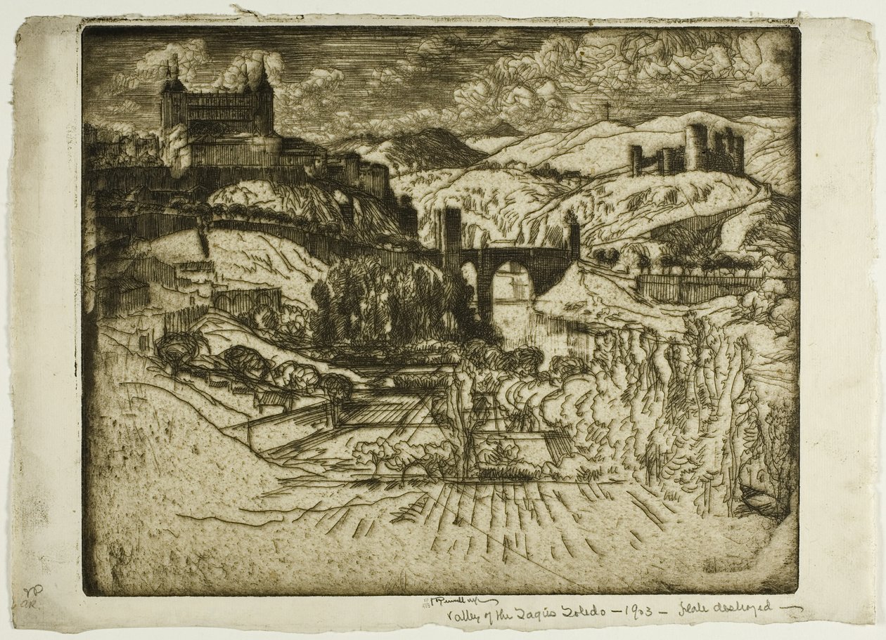 The Castles, Toledo by Joseph Pennell