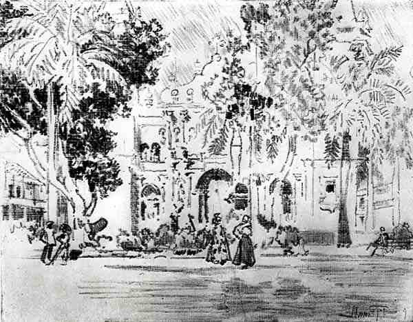 The Cathedral, plate XXVI from The Panama Canal by Joseph Pennell by Joseph Pennell