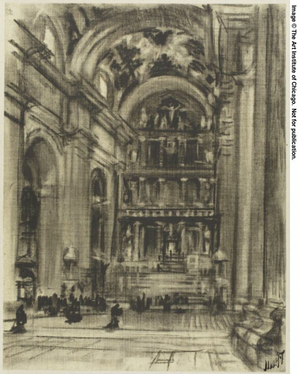 The Cheerful Gothic Cloisters, Toledo by Joseph Pennell