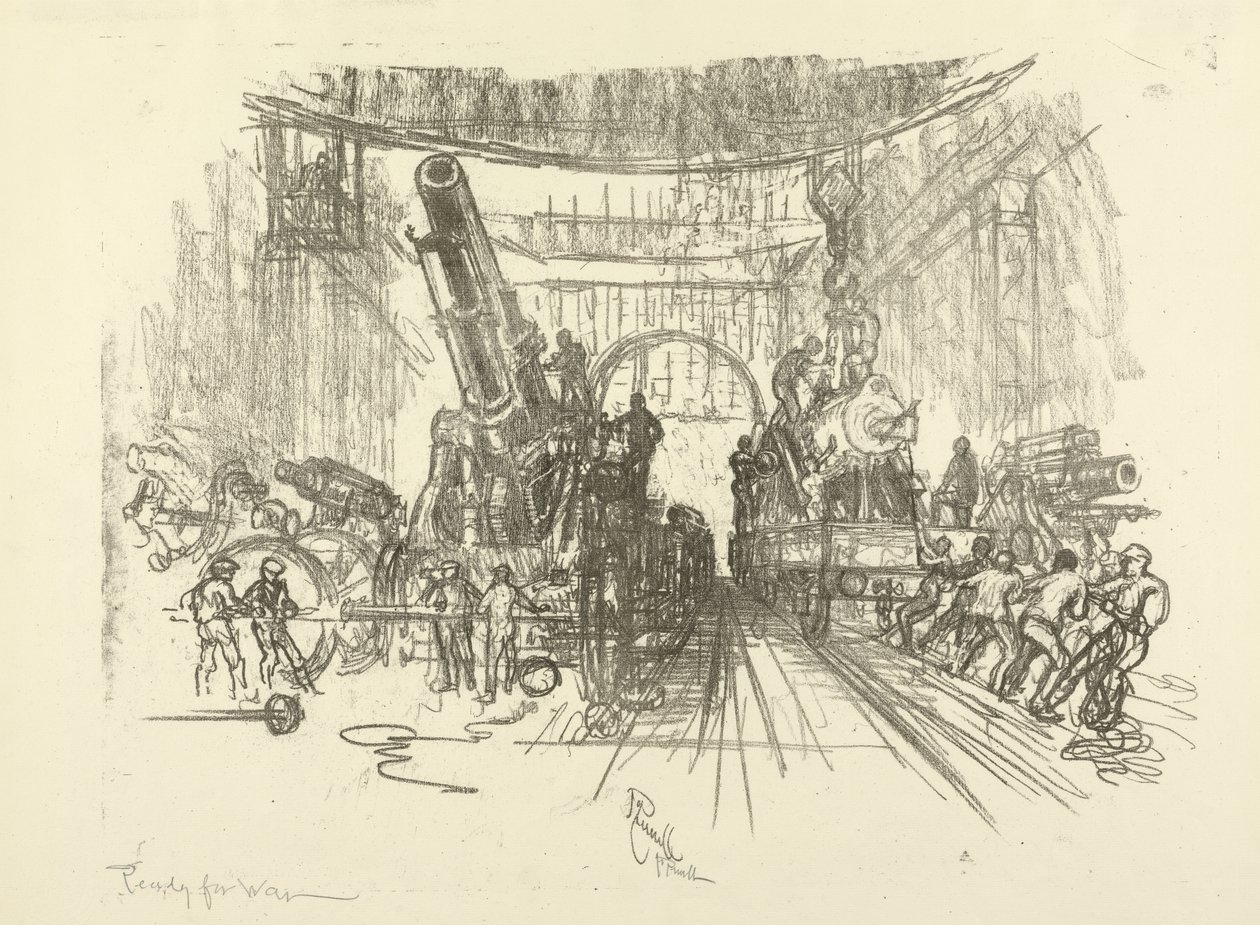 The English War Series: W.453. Ready for War, 1916 by Joseph Pennell