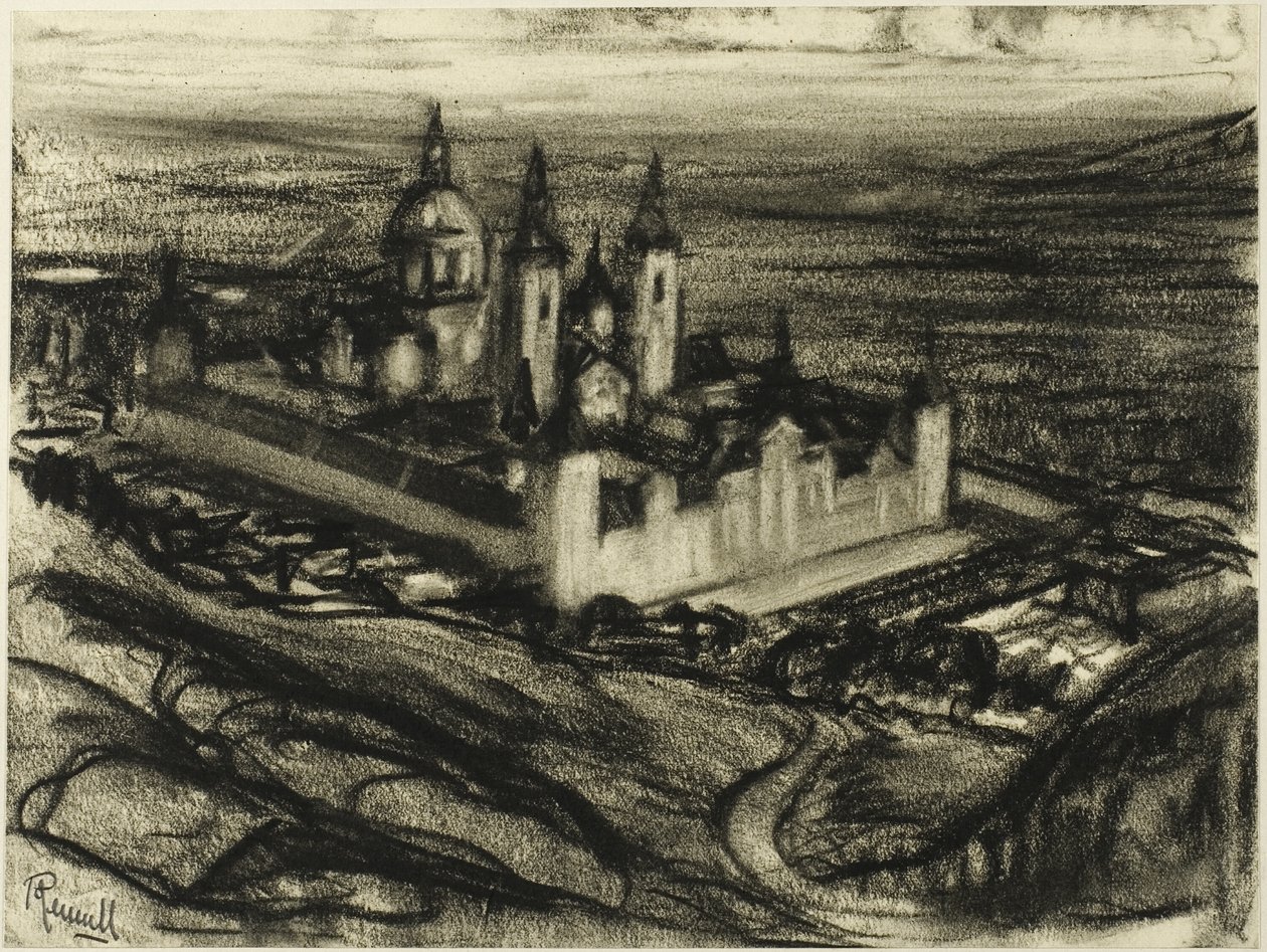 The Escorial from the Seat of Phillip by Joseph Pennell