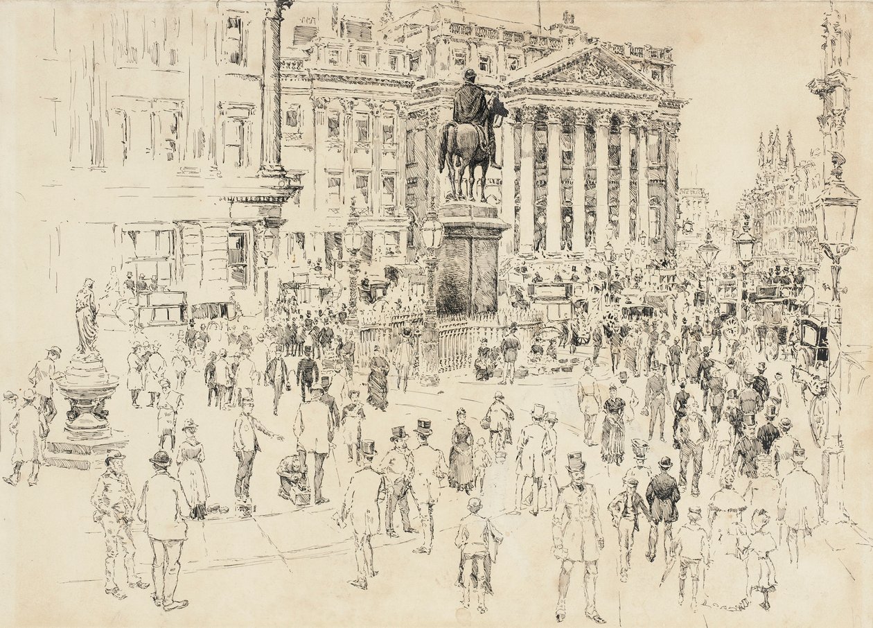 The Mansion House, Home of the Lord Mayor by Joseph Pennell