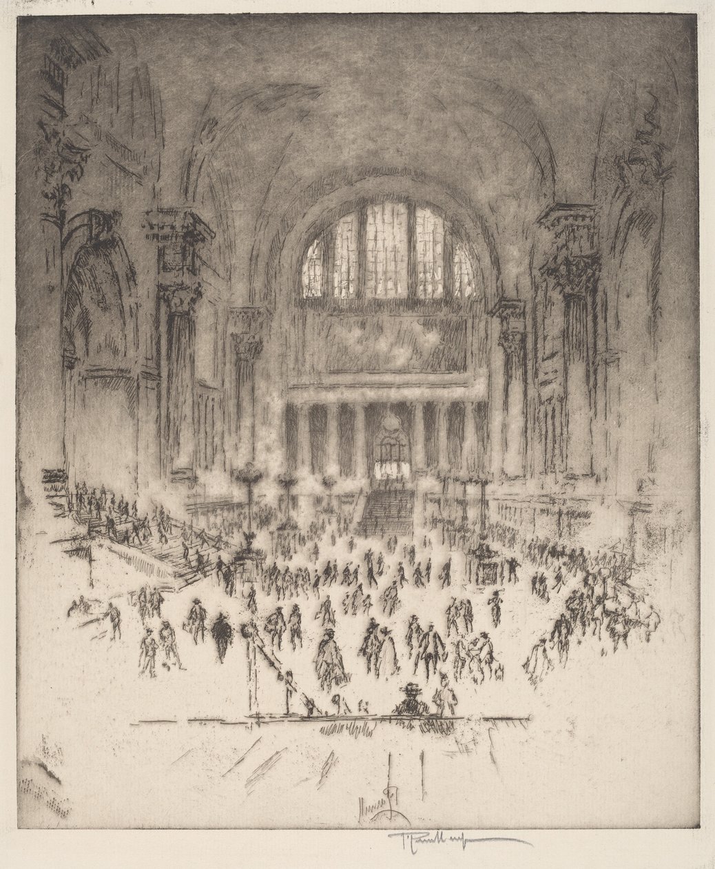 The Marble Hall, Pennsylvania Station, New York by Joseph Pennell