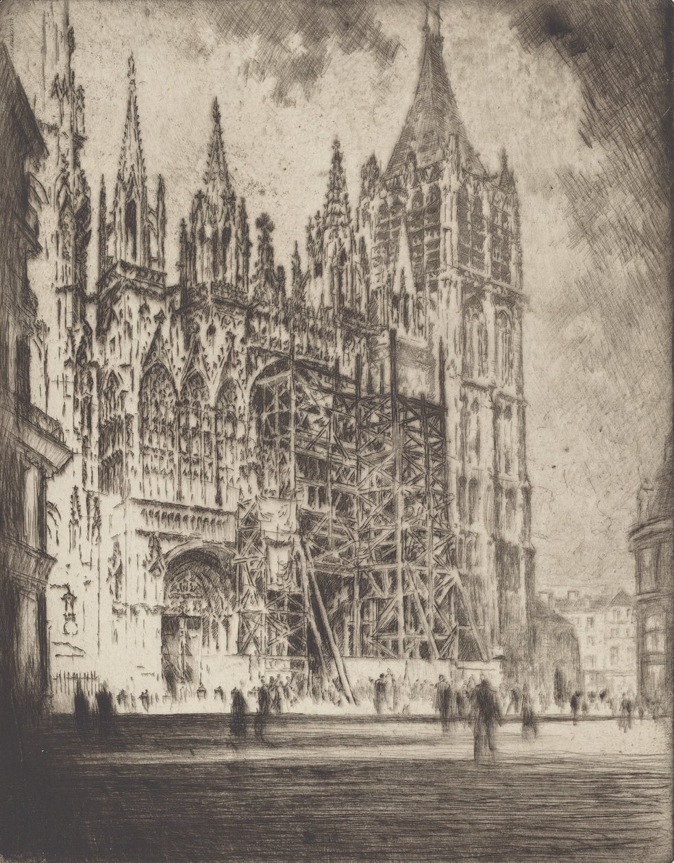 The West Front, Rouen Cathedral, 1907 by Joseph Pennell