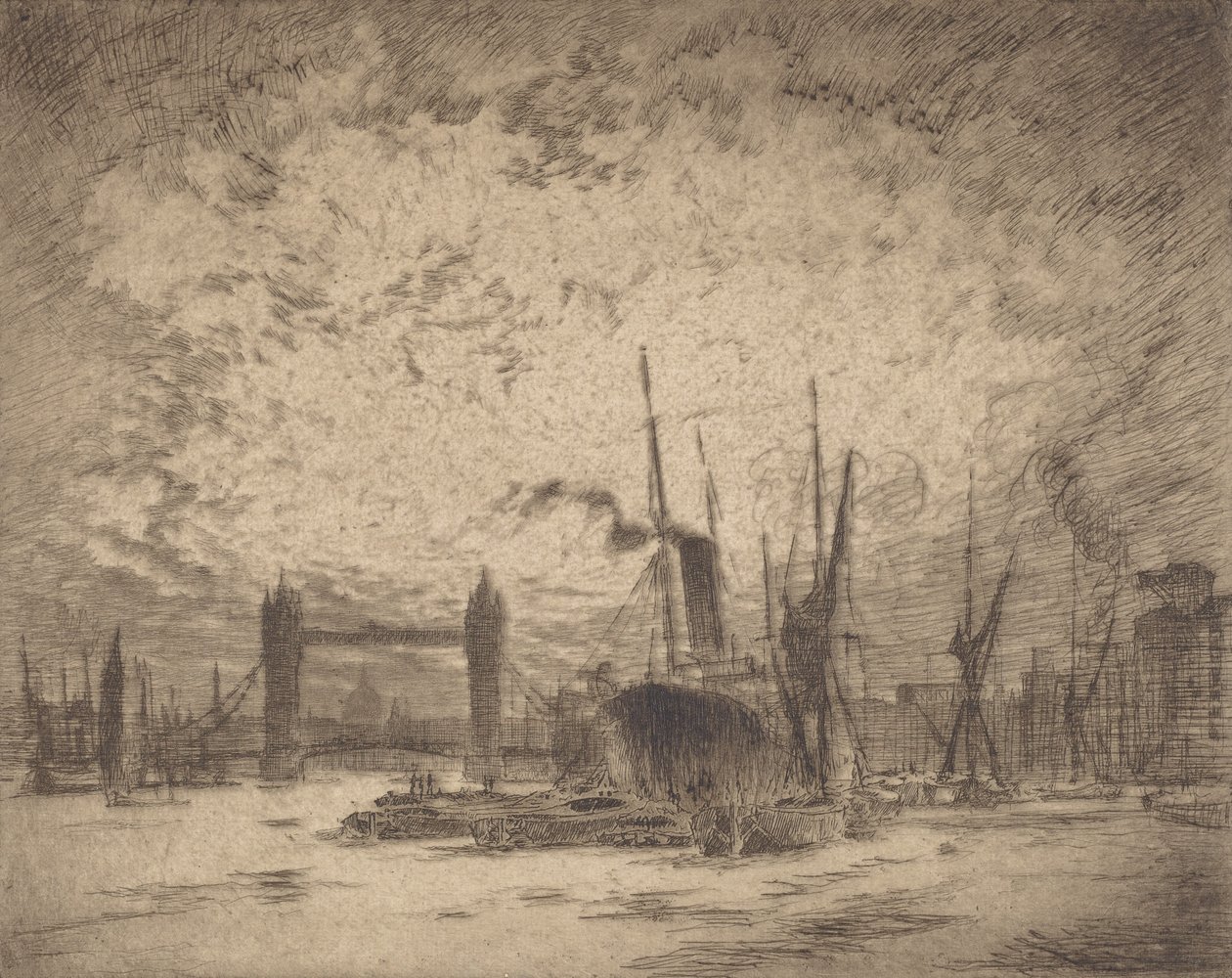 Tower Bridge, Evening by Joseph Pennell