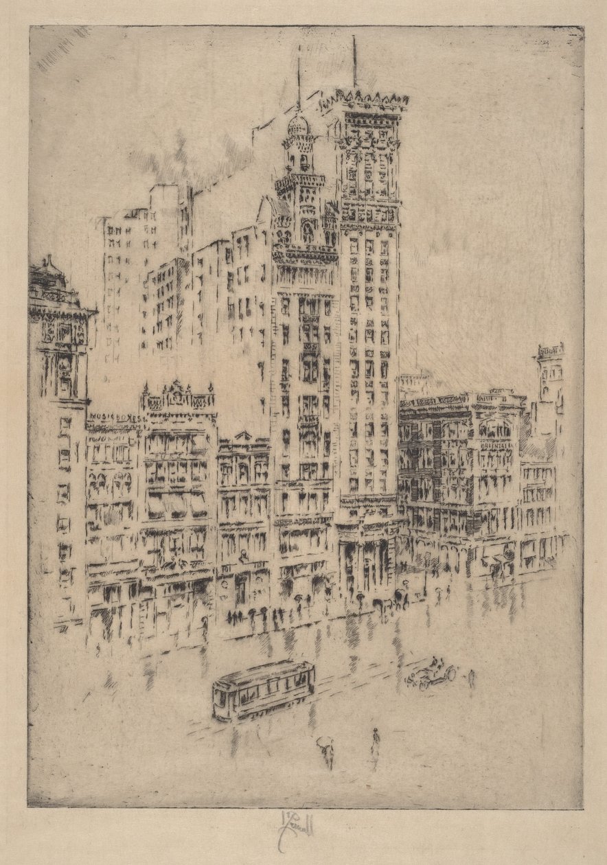 Union Square, Rainy Day by Joseph Pennell