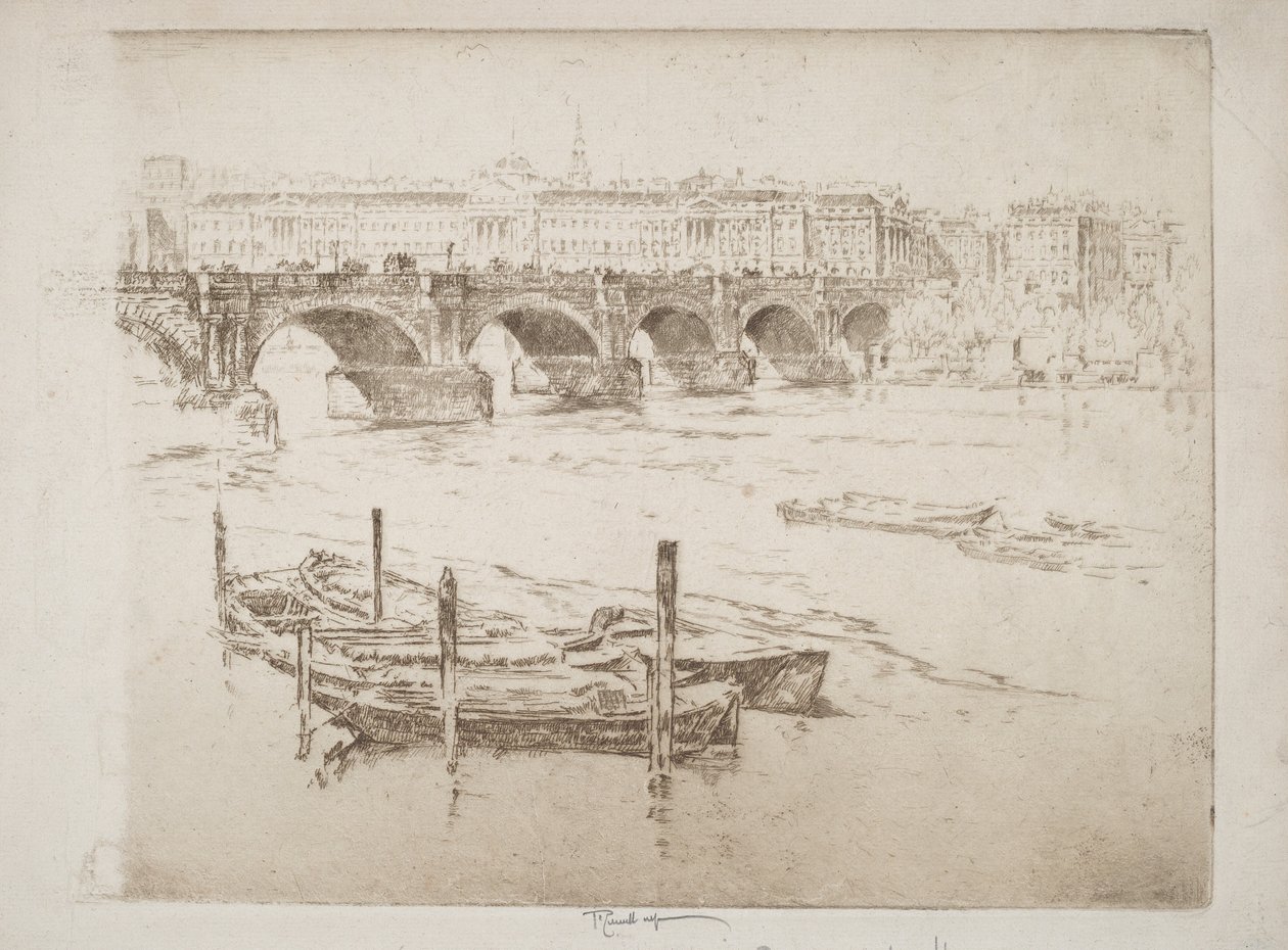 Waterloo Bridge and Somerset House by Joseph Pennell