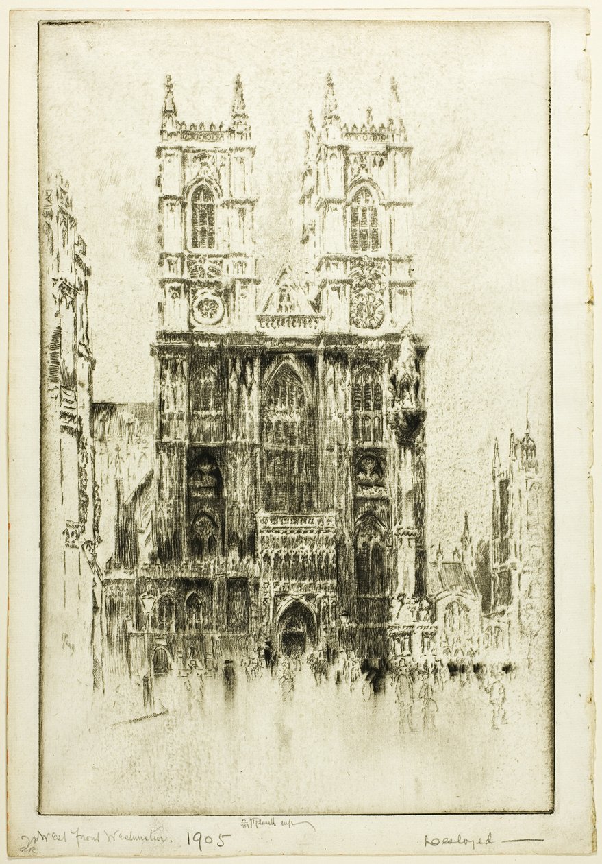 West Front, Westminster Abbey by Joseph Pennell