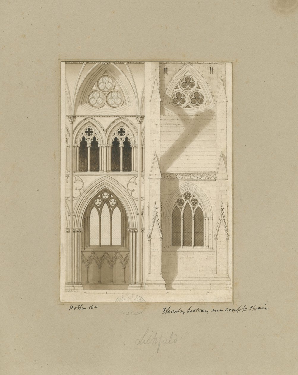 Interior of Lichfield Cathedral - Nave by Joseph Potter