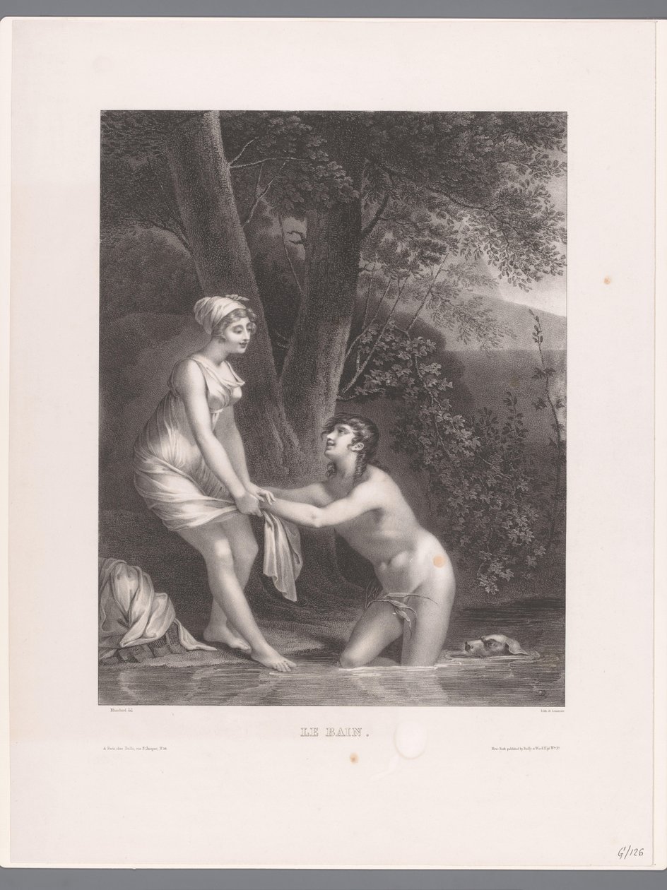 Daphnis and Chloe Bathing by Joseph Rose Lemercier