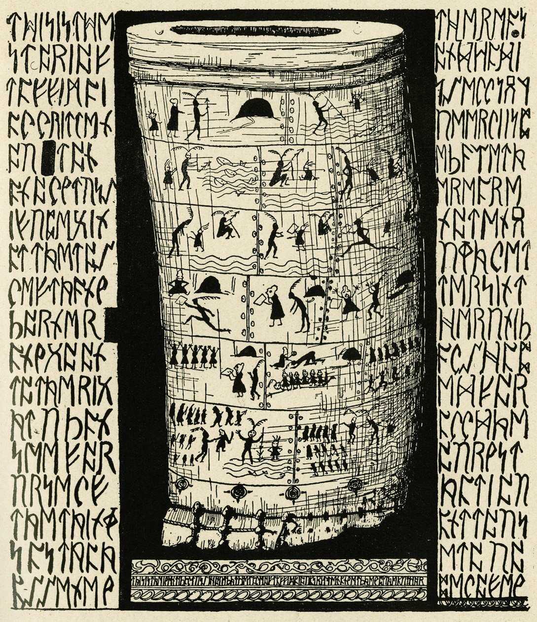 Drawing by Kipling representing Taffimai Metallumai in Rudyard Kipling