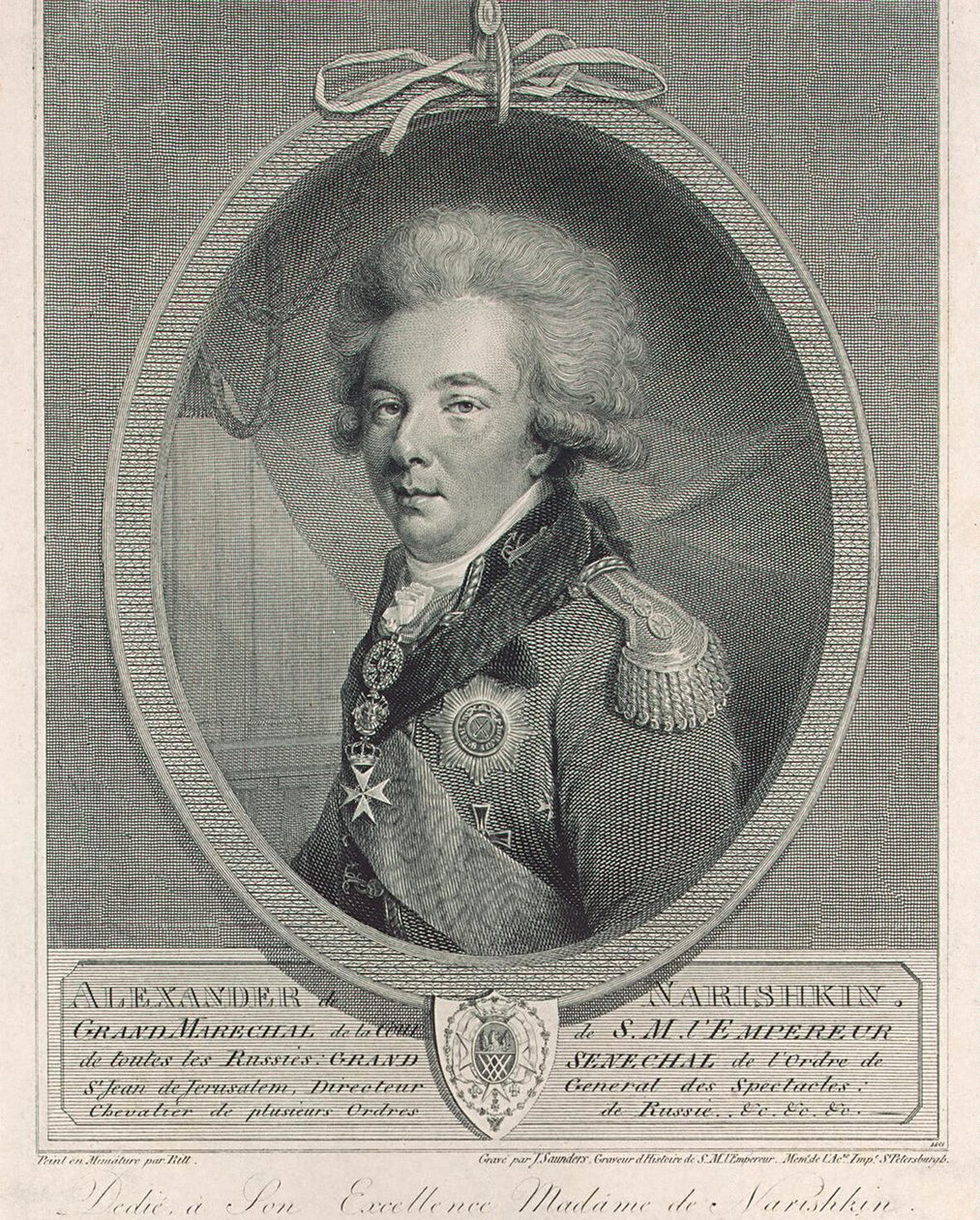Portrait of Count Alexander Lvovich Naryshkin 1760-1826, 1801 by Joseph Saunders