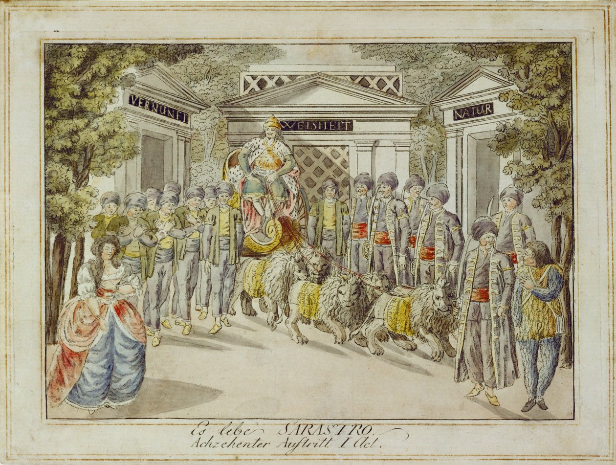 Sarastro arrives on his chariot by Joseph Schaffer