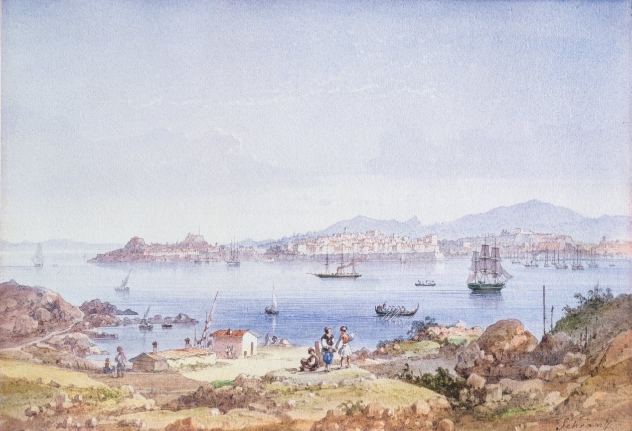 Corfu from the Island of Vidho by Joseph Schranz